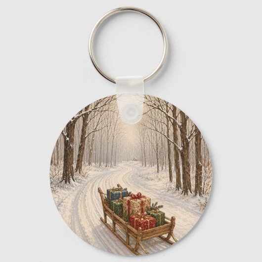 Het Geschenk van het Winterhout Sleutelhanger (Achterkant)