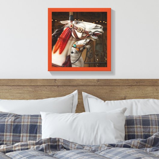 Het geschilderde paard 3 canvas afdruk (Insitu (Slaapkamer))