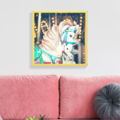 Het geschilderde paard canvas afdruk (Insitu (Woonkamer))