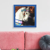 Het geschilderde Paard Vrolijk-rond pretpark 7 Canvas Afdruk (Insitu (Woonkamer))