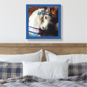 Het geschilderde Paard Vrolijk-rond pretpark 7 Canvas Afdruk (Insitu (Slaapkamer))