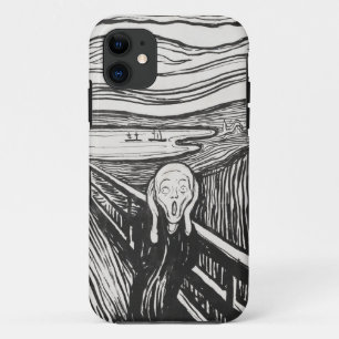 Het geschreeuw van Edvard Munch Black en White iPhone 11 Hoesje