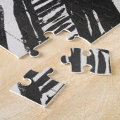 Het geschreeuw van Edvard Munch Black en White Legpuzzel (Zijkant)