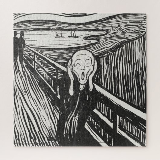 Het geschreeuw van Edvard Munch Black en White Legpuzzel (Verticaal)
