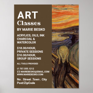 Het geschreeuw van Edvard Munch, kunstklassen Poster