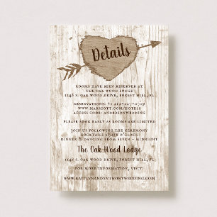 Het gesneden hart boom bruiloft Collectie Detail Informatiekaartje