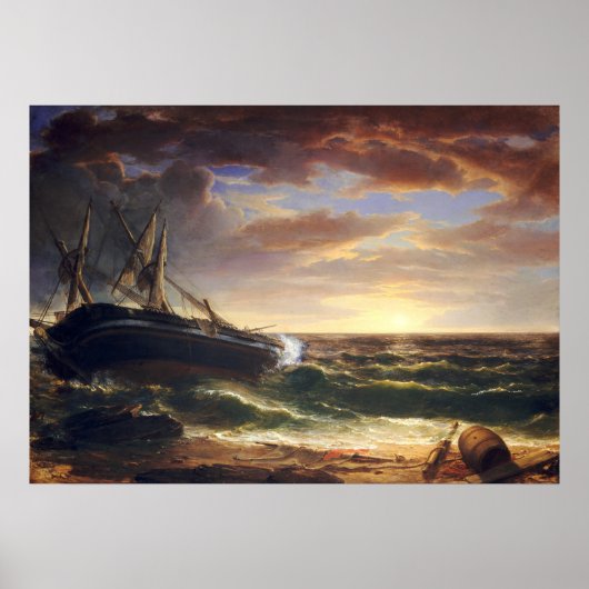 Het gestrande schip - Asher Durand Fine Art Poster (Voorkant)