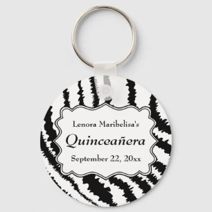 Het gestreepte Patroon Quinceanera van de Druk Sleutelhanger