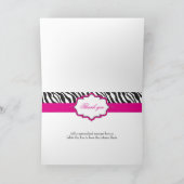 Het gestreepte Roze Lint dankt u kaardt Bedankkaart (Binnen)