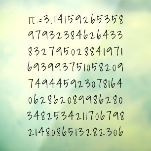 Het getal "π=3.14" Wiskunde & Wetenschapsblad Raamsticker