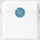 het getal dat we in blauw hebben , met cijfers ronde sticker (Tas)