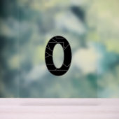 Het getal nul (0) in zwart acryl bord (Neutraal)