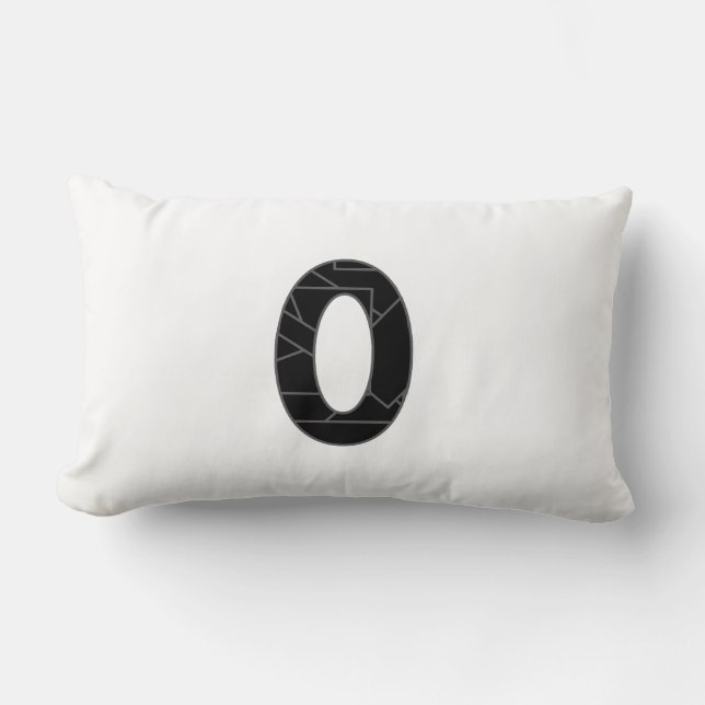 Het getal nul (0) in zwart kussen (Voorkant)