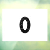 Het getal nul (0) in zwart raamsticker (Vel 3)