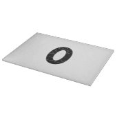 Het getal nul (0) in zwart snijplank (Hoek)