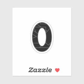 Het getal nul (0) in zwart sticker