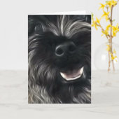 Het Getijgerde Wenskaart van Terrier van de Kaart (Gele Bloem)