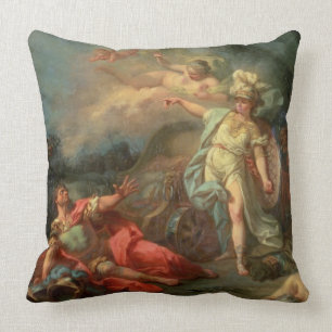 Het gevecht tussen Mars en Minerva, 1771 (olie op Kussen
