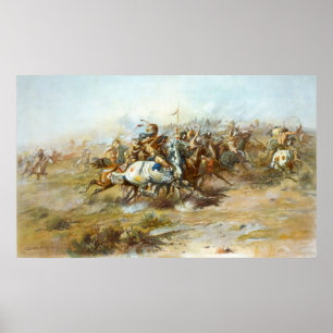 Het gevecht van Charles Marion Russell Poster
