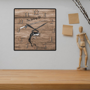 Het Geviste leven met de visstaaflijn Hook Vierkante Klok