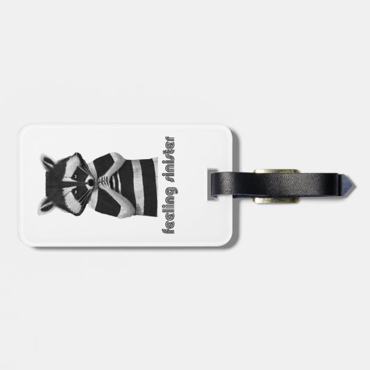 Het gevoel sinister grappig wasbeer bagagelabel (Achterkant horizontaal)