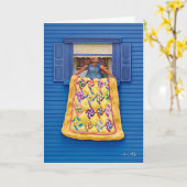 Het gewatteerde Tonen Kaart (Gele Bloem)