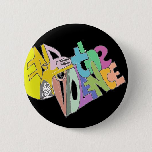 Het geweld beëindigen ronde button 5,7 cm (Voorkant)