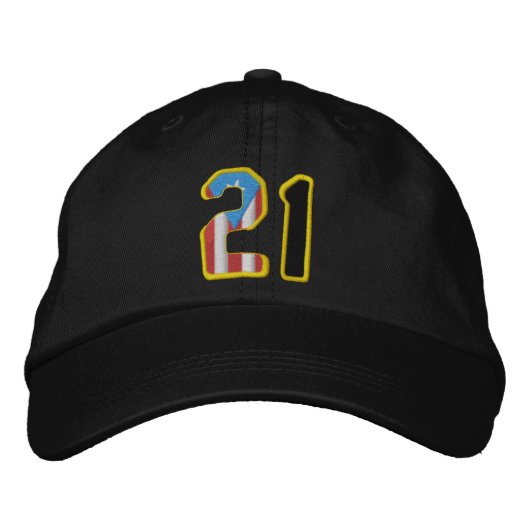 Het geweldige nummer 21 geborduurd Baseball-Pet Geborduurde Pet (Voorkant)