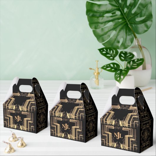 Het geweldige ontwerp van Gatsby met een monogram Bedankdoosjes (Meervoudige)