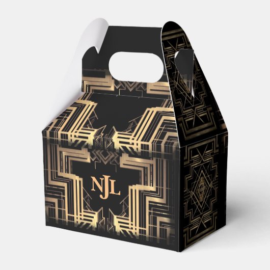 Het geweldige ontwerp van Gatsby met een monogram Bedankdoosjes (Achterkant)