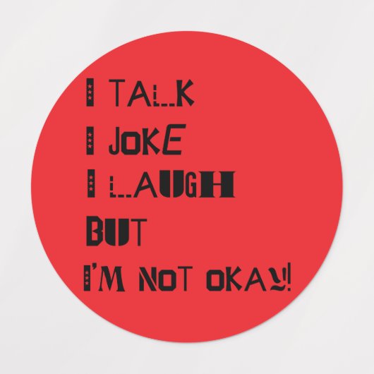 Het gewicht van het lachen - Geestelijke gezondhei Labels (Design 1)