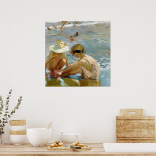 Het gewonde voet schilderij van Joaquin Sorolla Poster