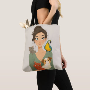 Het gezellige portret van Pet Lover Draagtas