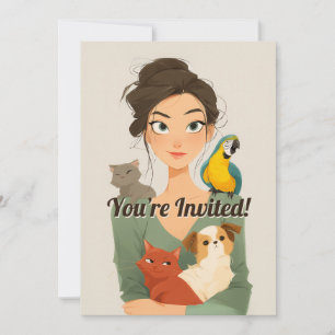 Het gezellige portret van Pet Lover Kaart