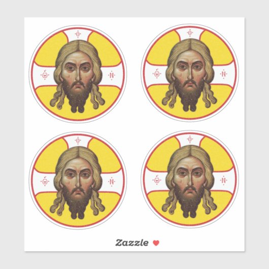 Het gezicht van Christus Orthodoxe Icoon I Sticker (Vel)