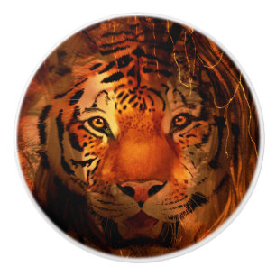 Het gezicht van de tijger keramische knop