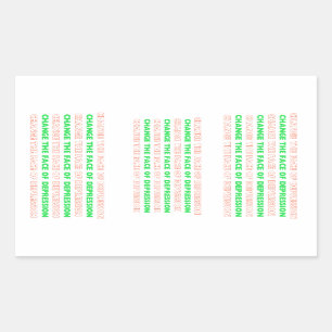 Het gezicht van depressievel wijzigen rechthoekige sticker