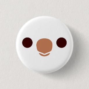 Het gezicht van een albino monnik parkiet ronde button 3,2 cm
