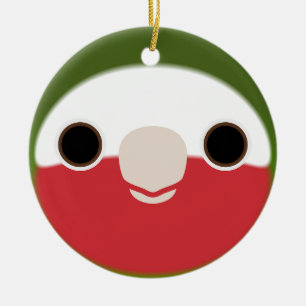 Het gezicht van een Cubaanse Amazone Keramisch Ornament