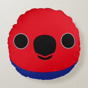 Het gezicht van een Eclectus Parrot (Vrouw) Rond Kussen