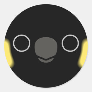 Het gezicht van een Geel-staart zwarte kaketoe Ronde Sticker