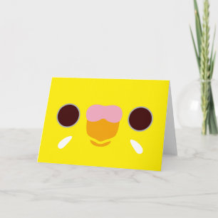 Het gezicht van een lutino budgie kaart