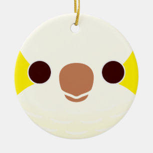 Het gezicht van een Lutino Monk Parkiet Keramisch Ornament