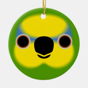Het gezicht van een Oranje Amazone Keramisch Ornament