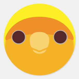 Het gezicht van een oranje lutino perzik-geconfron ronde sticker