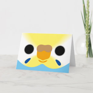 Het gezicht van een pastel regenboog vrouw budgie kaart