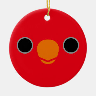 Het gezicht van een rode Lory Keramisch Ornament