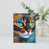 Het gezicht van een schattig Lynx-punt Siamese Briefkaart (Staand voorkant)