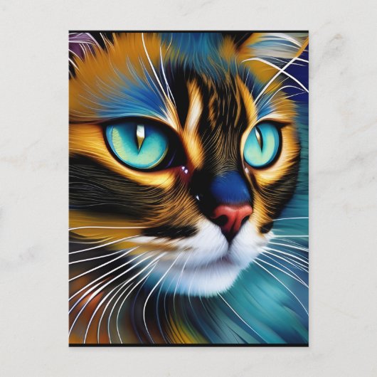 Het gezicht van een schattig Lynx-punt Siamese Briefkaart (Voorkant)