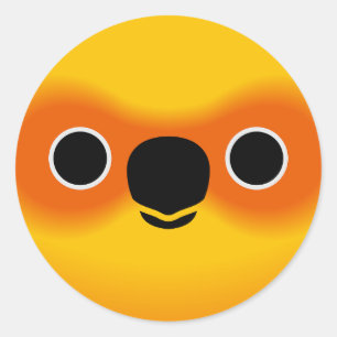 Het gezicht van een Sun Conure Ronde Sticker
